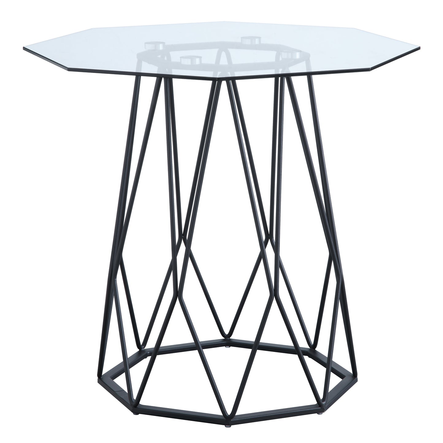 Growder Glass Top End Table in Black