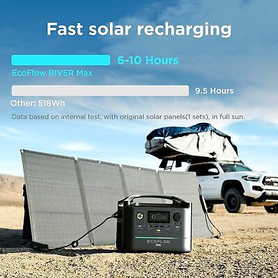 EcoFlow River Max 576Wh Portable Power Station, Clean & Silent Solar* Generator