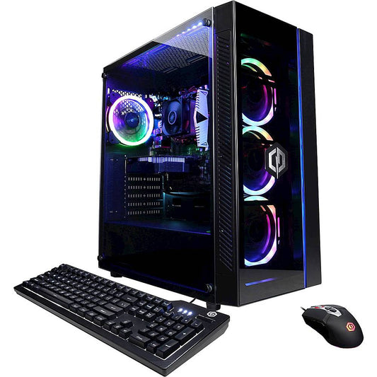 CyberPowerPC - Gamer Master Gaming Desktop - AMD Ryzen 3 3100 - 8GB Memory - NVIDIA GeForce GT 1030 - 1TB HDD + 240GB SSD - Black