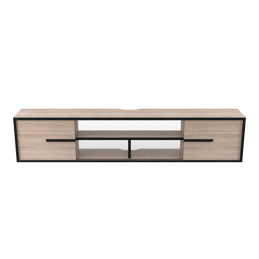 Evermore Multi-Storage Floating TV Stand in Natural Oak
