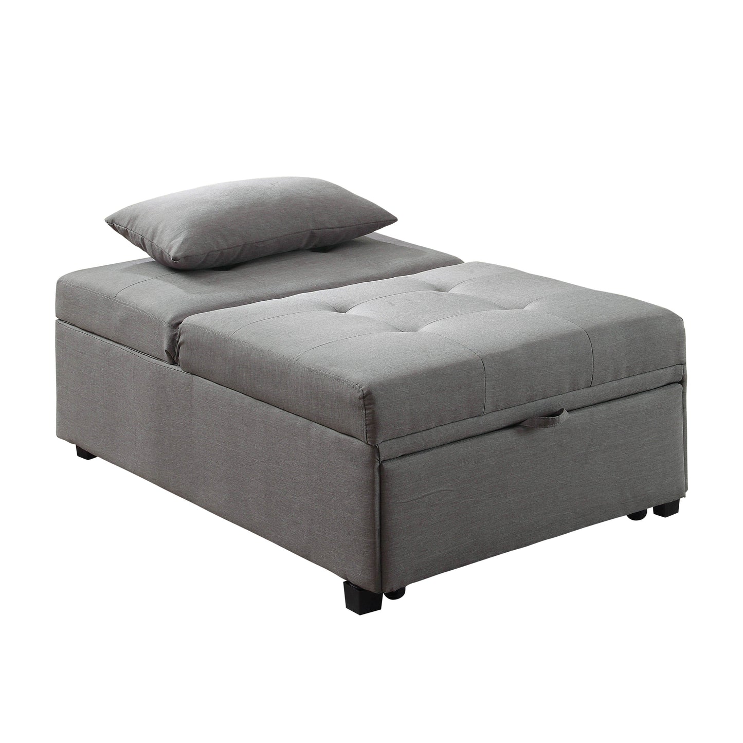Oon Contemporary Tufted Futon in Gray