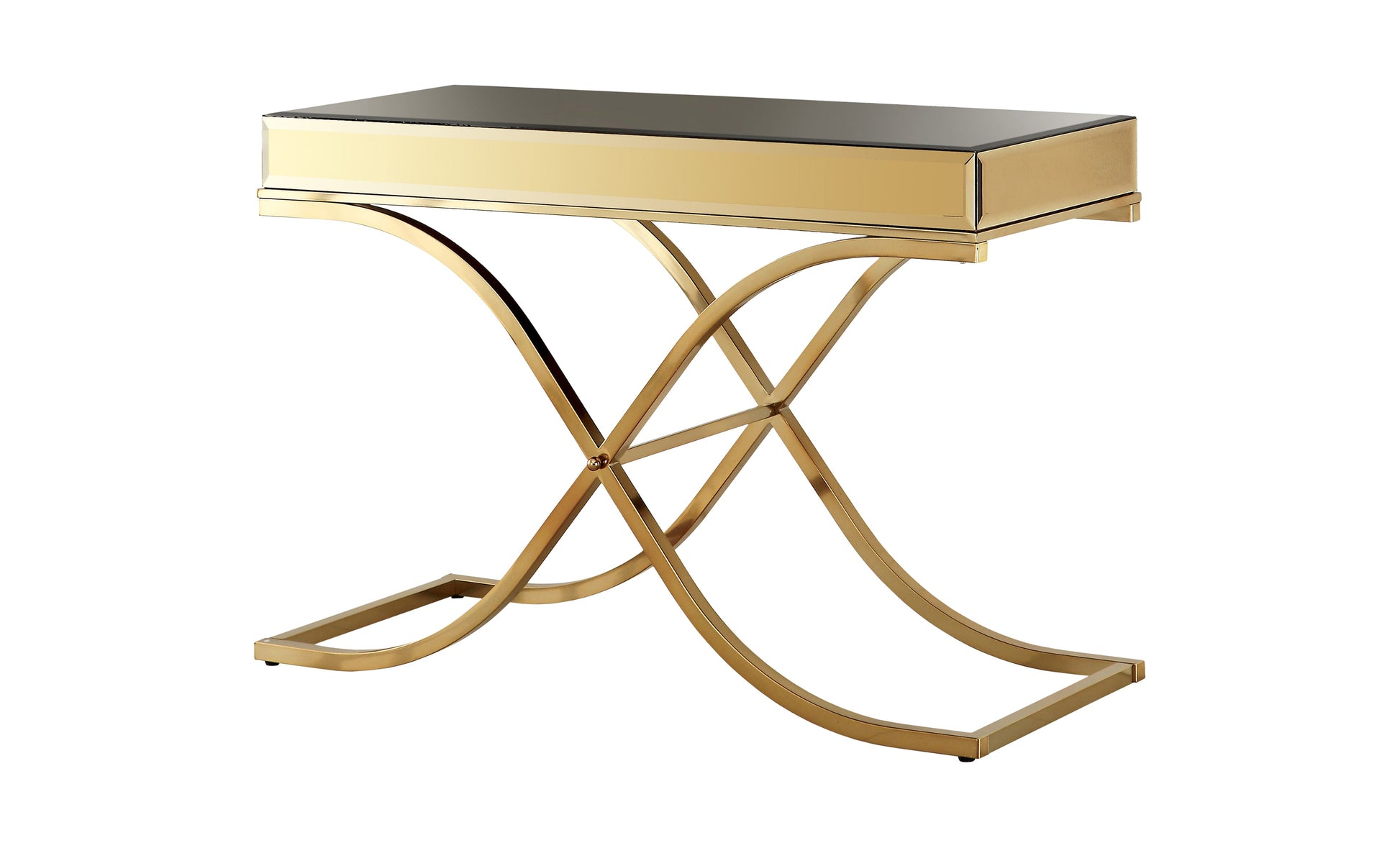 Lorrisa Contemporary Glass Top Sofa Table in Brass – SimpleTronics LLC