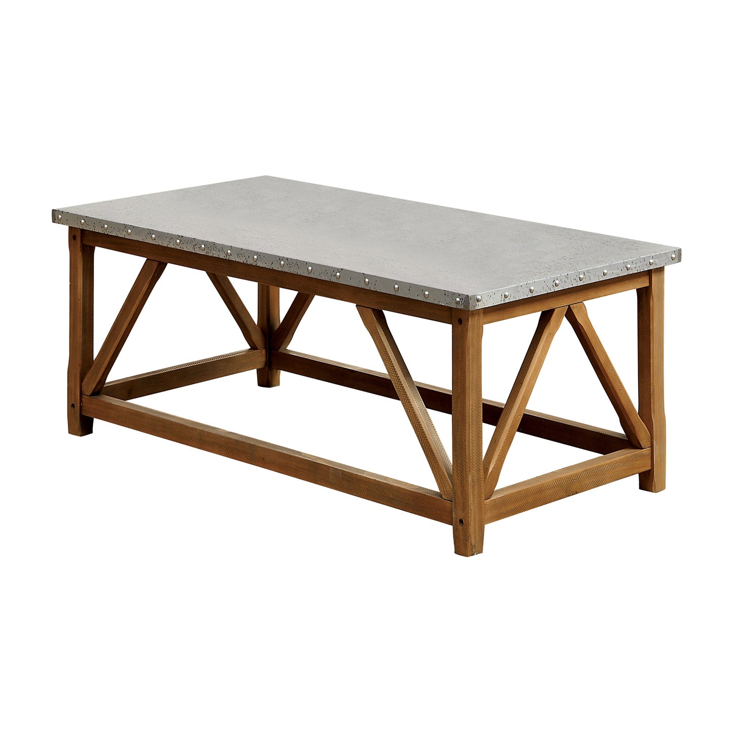 Lori Industrial Wood Iron Top Coffee Table