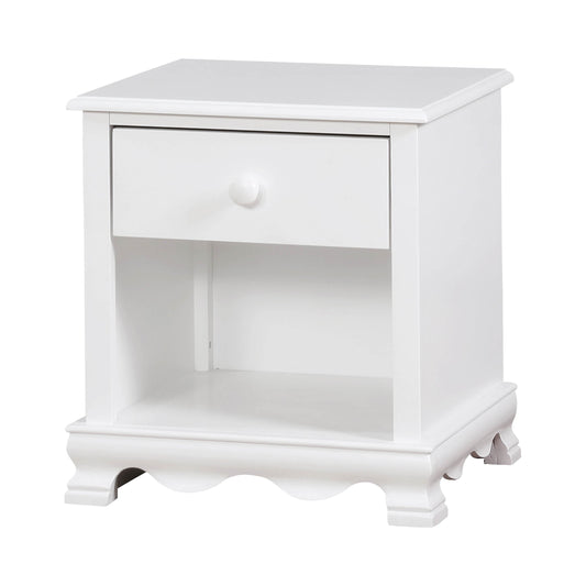 Tori Contemporary Open Storage Nightstand in White