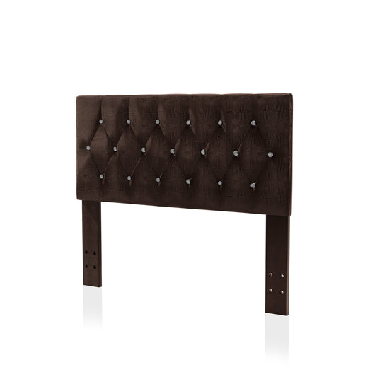 Nazz Contemporary Faux Leather Full/Queen Button Tufted Headboard in Brown