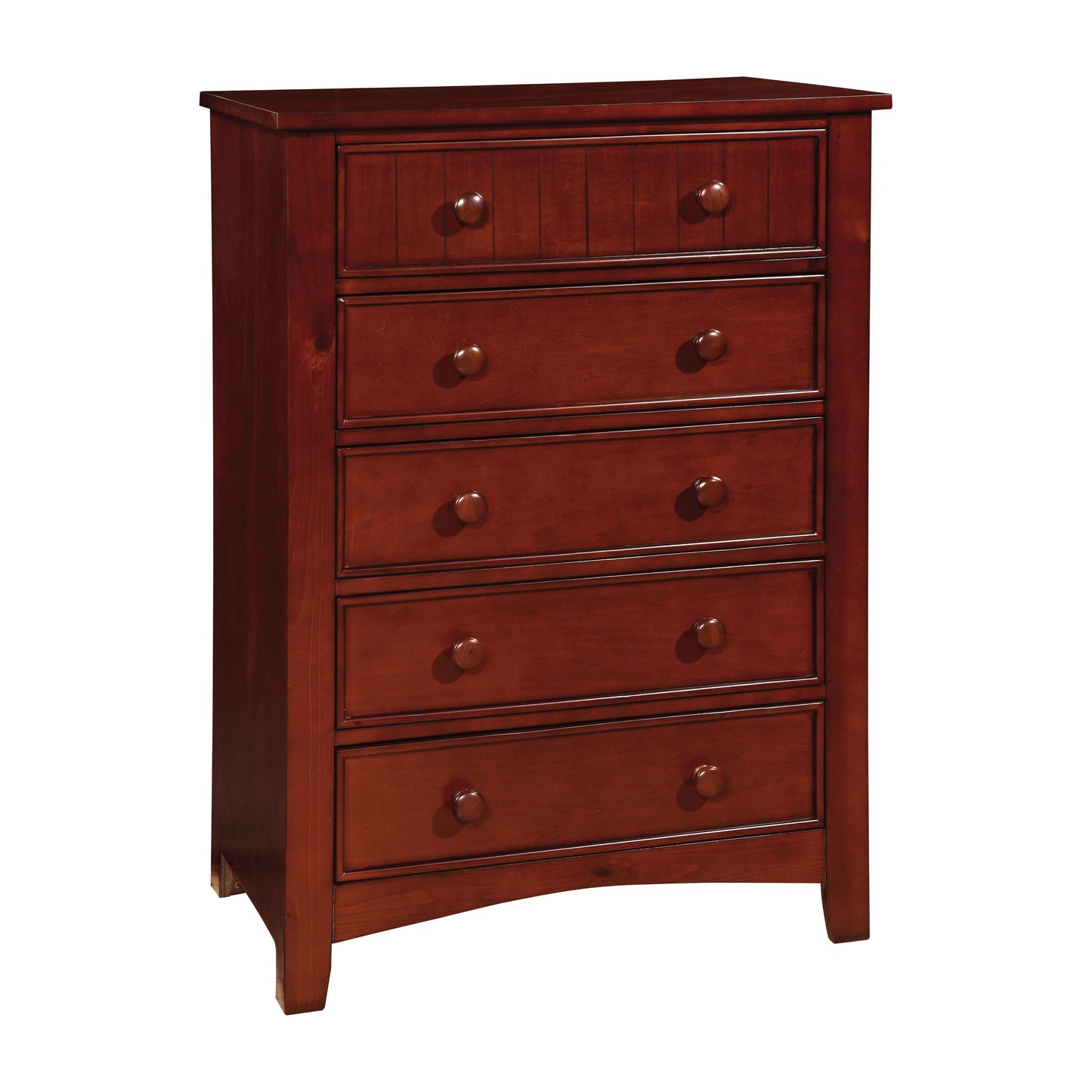 Tammy Transitional 5-Drawer Chest in Cherry