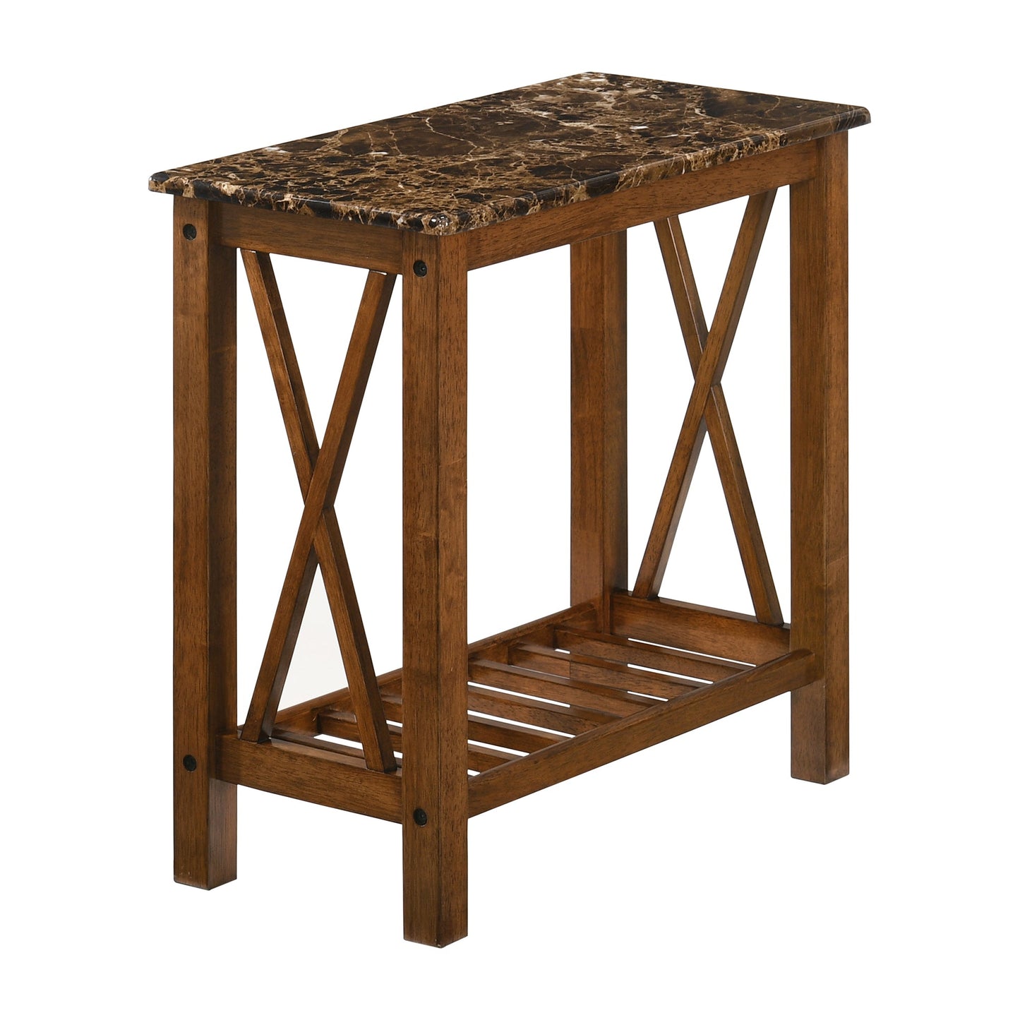 Quint 1-Shelf Side Table in Brown