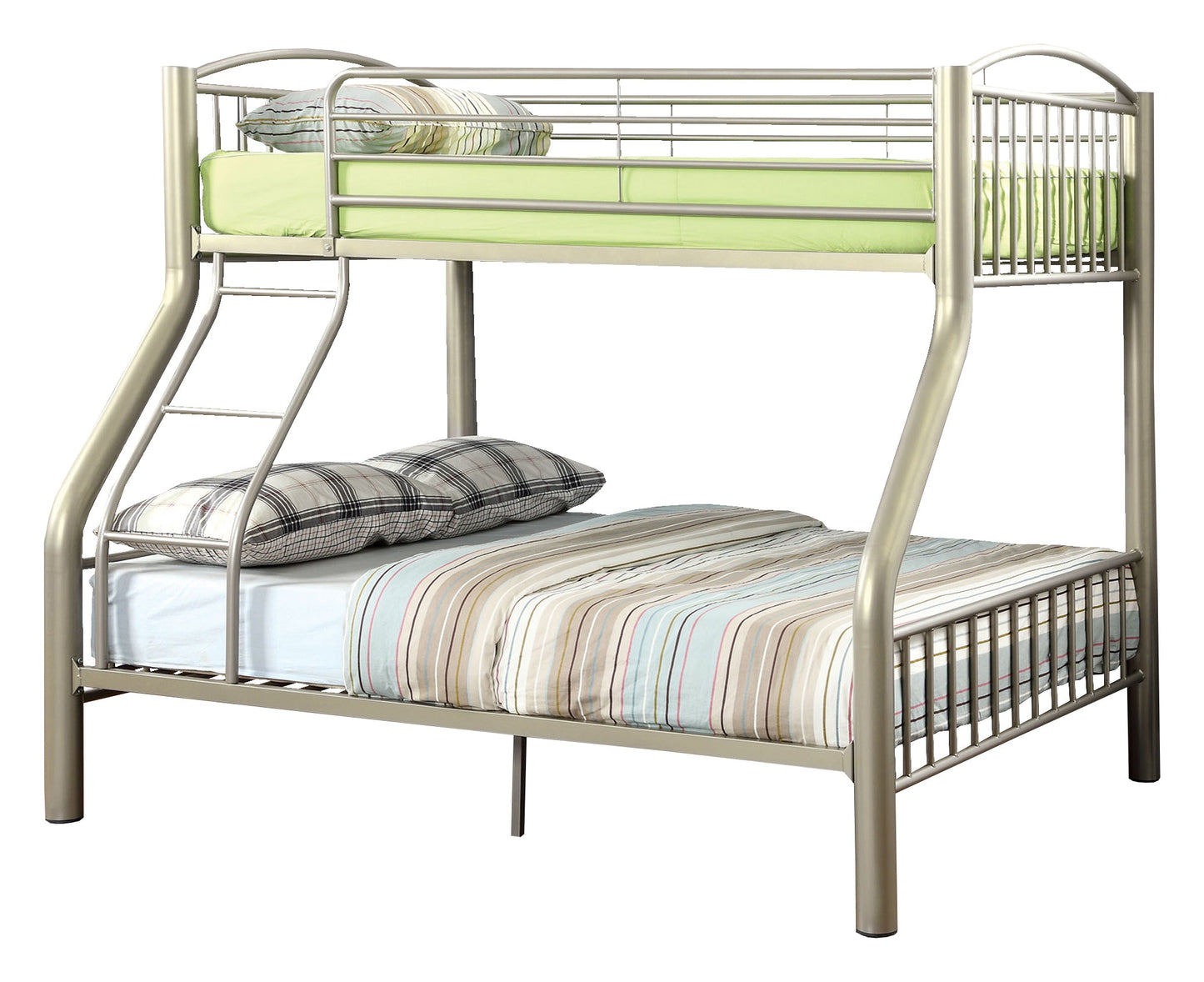 Pimmel Contemporary Metal Bunk Bed in Twin over Full