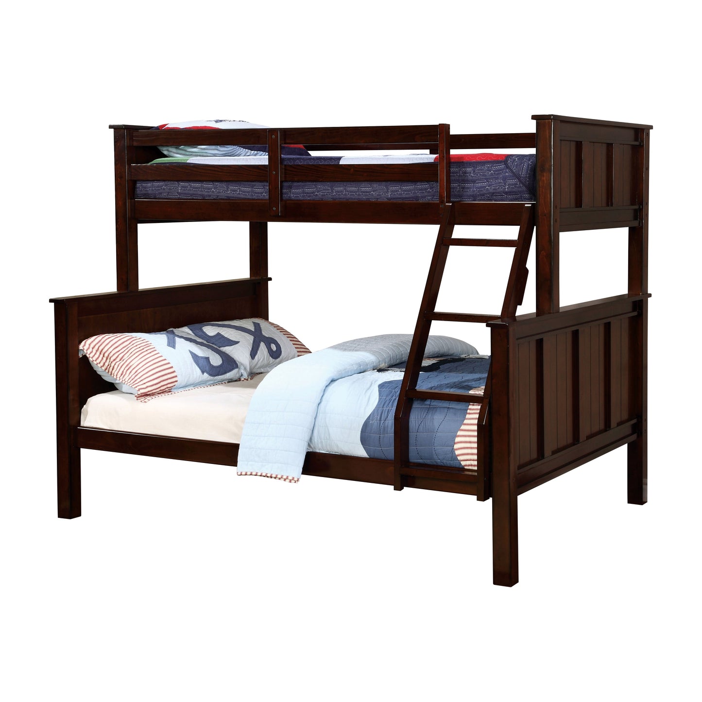 Joshel Transitional Solid Wood Bunk Bed in Twin over Full