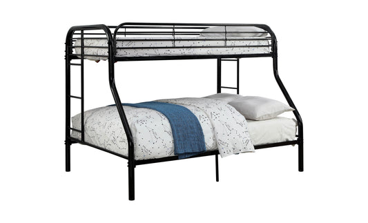 Teledona Transitional Metal Twin over Full Bunk Bed in Black