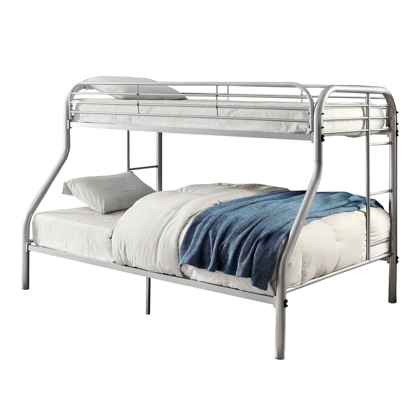 Teledona Transitional Metal Twin over Full Bunk Bed in Silver