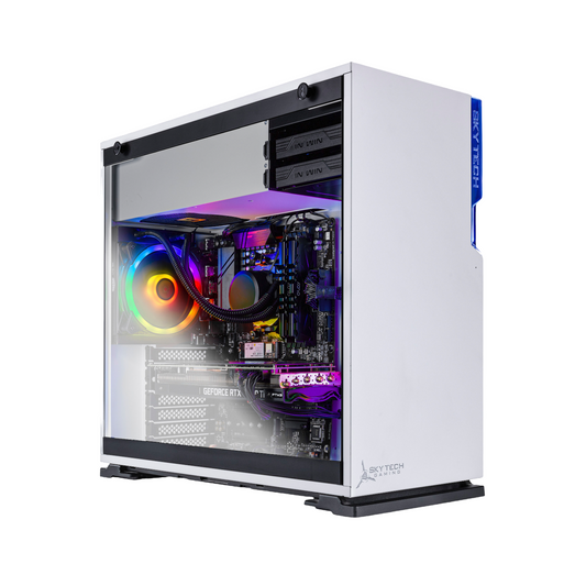 Skytech Gaming - Shiva Gaming PC Desktop – AMD Ryzen 5 5600X – 16G Memory – NVIDIA GeForce RTX 3060 Ti – 1TB NVME – 120mm AIO - White