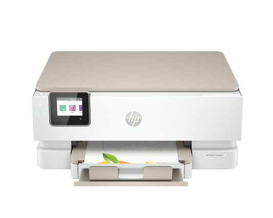 HP - ENVY Inspire 7255e Wireless All-In-One Inkjet Photo Printer - White & Sandstone