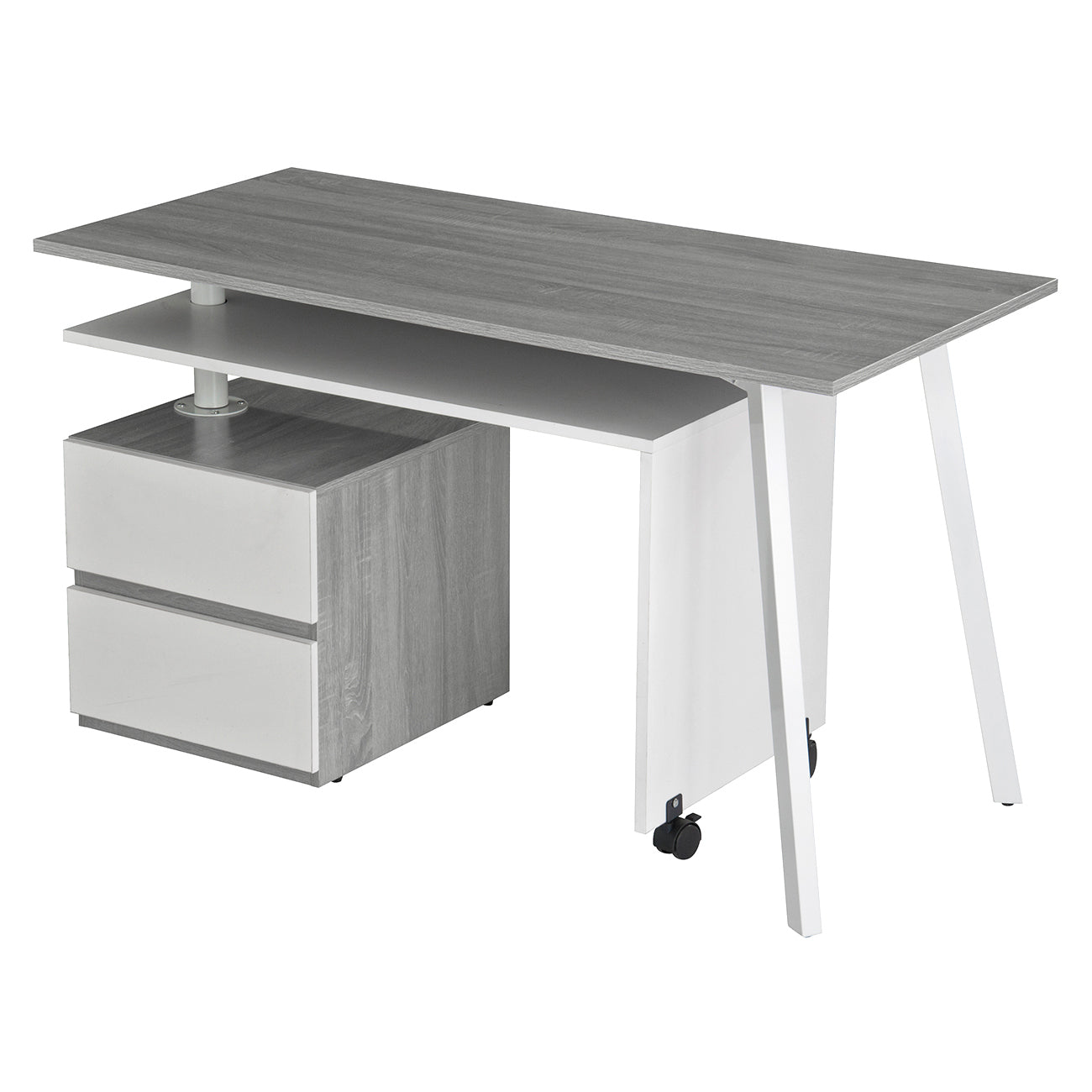 Techni Mobili Rotating Multi-Positional Modern Desk, Grey